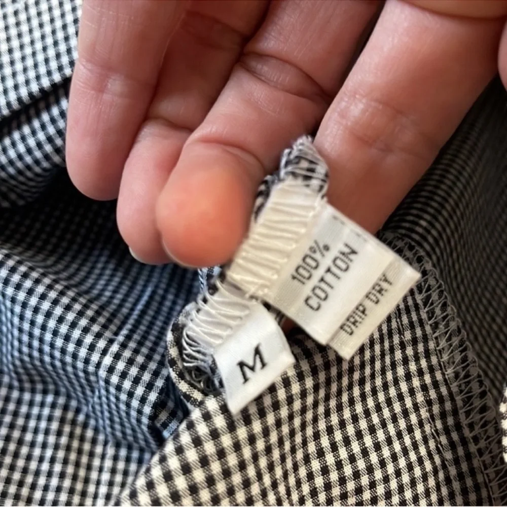 Vitamin A Black and White Gingham Button-Down Shirt - Picture 7 of 7